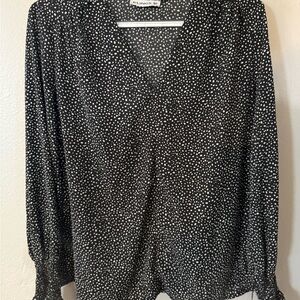 Eloquii Black and White Dotted Blouse